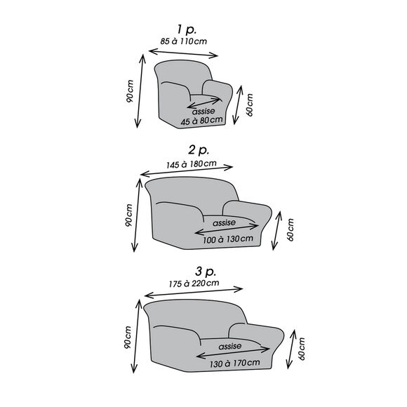 Effen, bi-rekbare hoes voor fauteuil en zitbank (amandel) Effen, bi-rekbare hoes voor fauteuil en zitbank (amandel)